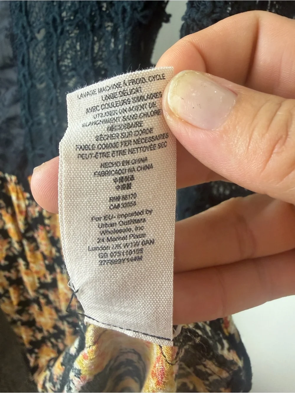 Free People floral inches approximate